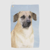 チヌーク(耳を落とし絵画た) - オリジナルドッグアート ゴルフタオル (正面)