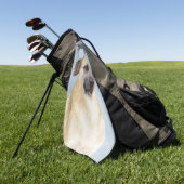 チヌーク(耳を落とし絵画た) - オリジナルドッグアート ゴルフタオル (グリーン)