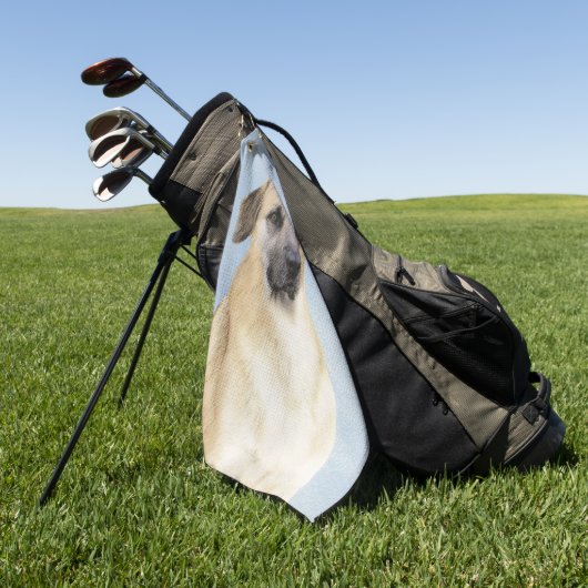 チヌーク(耳を落とし絵画た) - オリジナルドッグアート ゴルフタオル (グリーン)