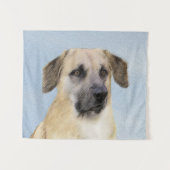 チヌーク(耳を落とし絵画た) - オリジナルドッグアート タペストリー (正面(横))