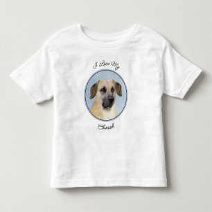 チヌーク(耳を落とし絵画た) - オリジナルドッグアート トドラーTシャツ