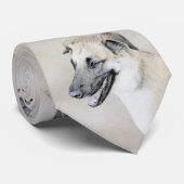 チヌーク(耳を落とし絵画た) - オリジナルドッグアート ネクタイ (ロール)