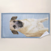 チヌーク(耳を落とし絵画た) - オリジナルドッグアート ビーチタオル (正面)