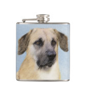 チヌーク(耳を落とし絵画た) - オリジナルドッグアート フラスク (正面)