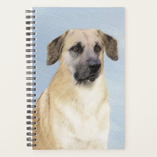 チヌーク(耳を落とし絵画た) - オリジナルドッグアート プランナー手帳 (正面)