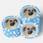 チヌーク(耳を落とし絵画た) - オリジナルドッグアート ポーカーチップ (積み重ね)