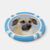 チヌーク(耳を落とし絵画た) - オリジナルドッグアート ポーカーチップ (シングル)