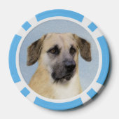 チヌーク(耳を落とし絵画た) - オリジナルドッグアート ポーカーチップ (裏面)