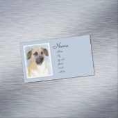 チヌーク(耳を落とし絵画た) - オリジナルドッグアート マグネット名刺 (インサイチュ)