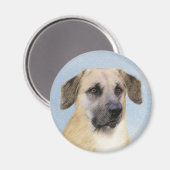 チヌーク(耳を落とし絵画た) - オリジナルドッグアート マグネット (正面/裏面)