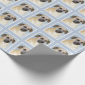 チヌーク(耳を落とし絵画た) - オリジナルドッグアート ラッピングペーパー (角)