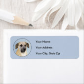 チヌーク(耳を落とし絵画た) - オリジナルドッグアート ラベル (インサイチュ)