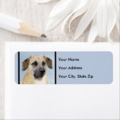 チヌーク(耳を落とし絵画た) - オリジナルドッグアート ラベル (インサイチュ)