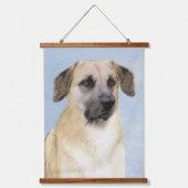 チヌーク(耳を落とし絵画た) - オリジナルドッグアート 吊り下げ型タペストリー (正面)