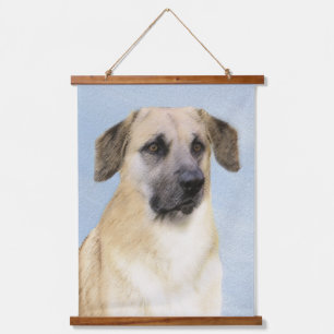 チヌーク(耳を落とし絵画た) - オリジナルドッグアート 吊り下げ型タペストリー