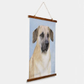チヌーク(耳を落とし絵画た) - オリジナルドッグアート 吊り下げ型タペストリー (傾斜あり)