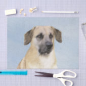 チヌーク(耳を落とし絵画た) - オリジナルドッグアート 薄葉紙 (クラフト)