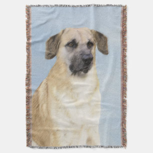 チヌーク(落絵画ちた耳)のオリジナル犬芸術 スローブランケット