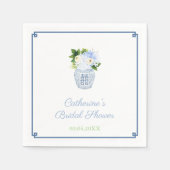 チノアイセリーシックブルーグリーンブライダルシャワーパーティー スタンダードカクテルナプキン (正面)