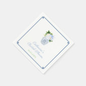 チノアイセリーシックブルーグリーンブライダルシャワーパーティー スタンダードカクテルナプキン (角)