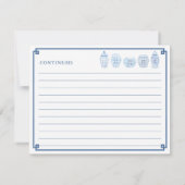 チノアイセリーシックブルー&ホワイト結婚ズアドバイスカード 招待状 (裏面)