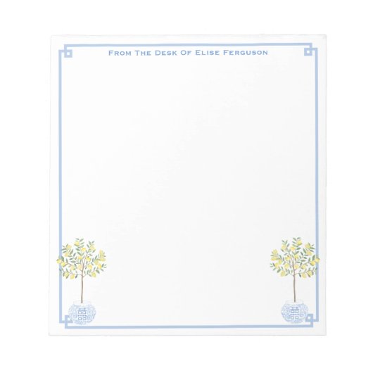 チノアイセリーシックレモンツリークラシックレディーズデスク ノートパッド (正面)