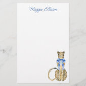 チノイスリーの水色の弓チーテ文房具 便箋 (正面)