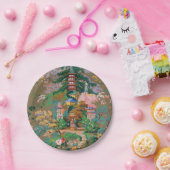 チノイスリーアンティーク中国カラフルガーデンテンプル ペーパープレート (パーティー)