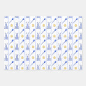 チノイスリーウォーターカラーシックな卵とバンニーズラップ ラッピングペーパーシート (正面2)