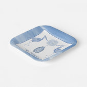 チノイスリーウォーターカラートピアリーブルーヘロン ペーパープレート (傾斜あり)