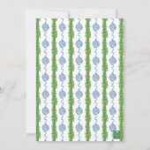 チノイスリーウォーターカラーブルーオーナメントガーランドパーティー 招待状 (裏面)