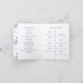 チノイスリーエレガントブルーフローラ結婚式 プログラム (内部)