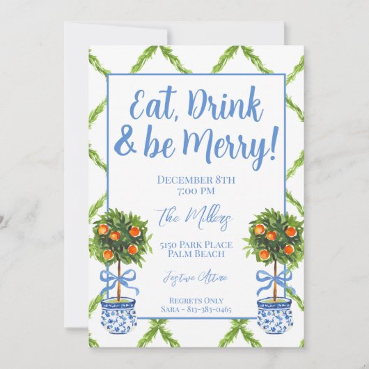 チノイスリーオレンジシトラストピアリークリスマスパーティー 招待状 (正面)