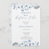 チノイスリーオープンスブルーブライダルシャワー 招待状 (正面/裏面)