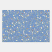 チノイスリーカメリアガーデンブリーズブルー ラッピングペーパーシート (正面2)