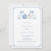 チノイスリーシックなカボチャ秋ベビーシャワーパーティー 招待状 (正面)