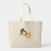 チノイスリーシックなタイガーアート中国の書道 ラージトートバッグ (裏面)