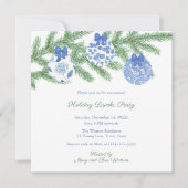 チノイスリーシックなホリデーオーナメントドリンクパーティー 招待状 (正面)