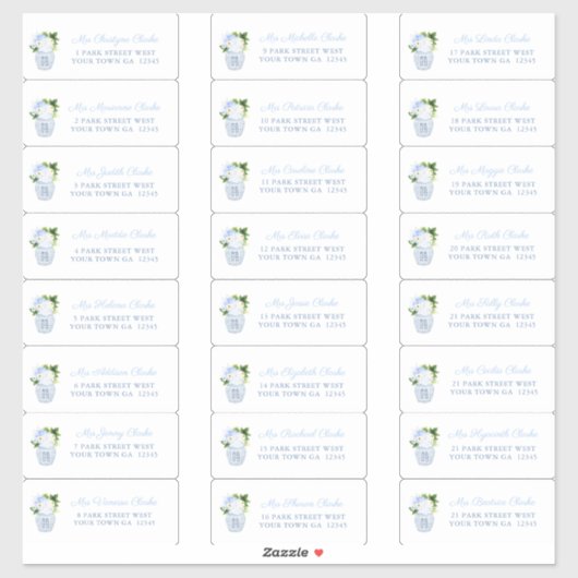 チノイスリーシックウェディングシャワーゲストアドレス シール (シート)