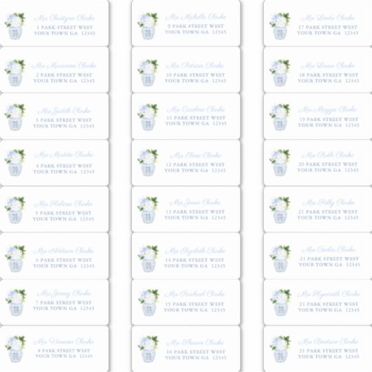 チノイスリーシックウェディングシャワーゲストアドレス シール (正面)