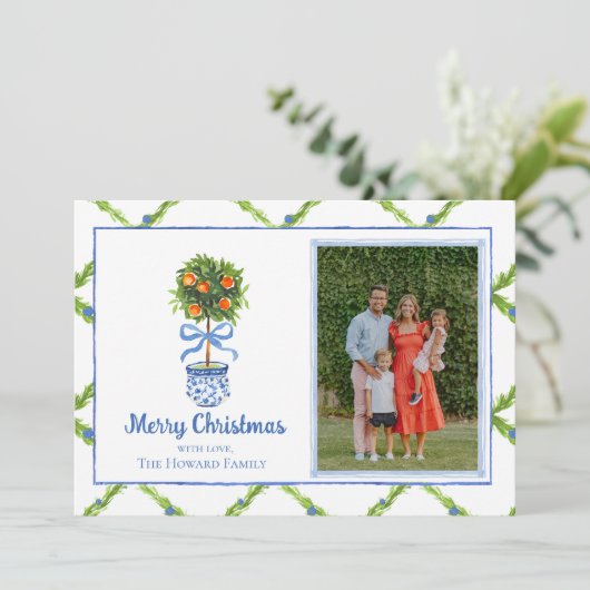 チノイスリーシトラスのトピアリーカスタムフォト シーズンカード (スタンド正面)