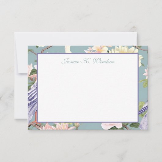 チノイスリージェイドフローラエグレパーソナライズされた サンキューカード (正面)