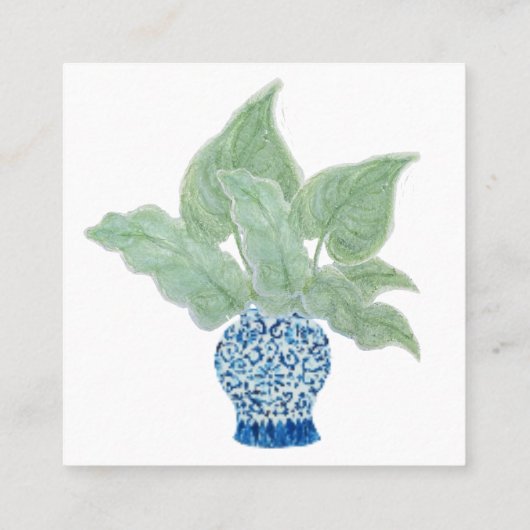 チノイスリージンジャージャーストロピカル葉 スクエア名刺 (裏面)