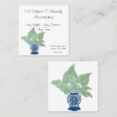 チノイスリージンジャージャーストロピカル葉 スクエア名刺 (正面/裏面)