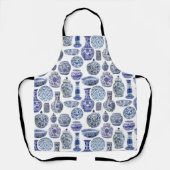 チノイスリージンジャージャースハンプトンズブルーとホワイト エプロン (正面)