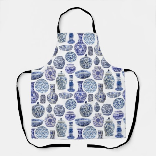 チノイスリージンジャージャースハンプトンズブルーとホワイト エプロン (正面)