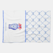 チノイスリージンジャージャーブモノグラム |レッドボウ キッチンタオル (横)