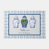 チノイスリージンジャージャー名前をカスタムするウェルカム ドアマット (正面)