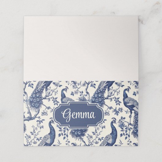 チノイスリースタイルピーコックテーマ折り畳み座席表 プレイスカード (外部開封)