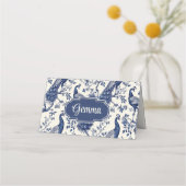 チノイスリースタイルピーコックテーマ折り畳み座席表 プレイスカード (正面)